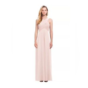 Bill Levkoff Petal Pink Criss Cross A-Line Bridesmaid Dress